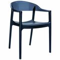 Siesta CArmen Modern Dining Chair - Black Seat Transparent Black Back, 4PK ISP059-BLA-TBLA